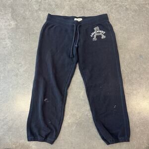 Vintage Y2K Abercrombie Mcbling Sweatpant Capri Jogger Crop Navy Drawstring XS